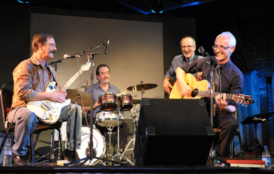 Left to right: Rober Sober, Ken Owens, Alex Baum and Ciaran MacGowan performed at the Tabard Theater on Sept. 22, 2015 in San Jose, Calif.