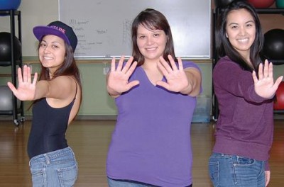 From left, heidi garcia, daisy Martinez , and Jennifer Thom 
are dancing at the preliminary auditions in building Wing 
200 on Feb. 5