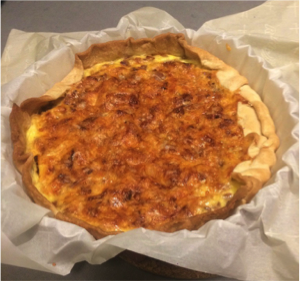 The finished product: Quiche Lorraine right from the oven.