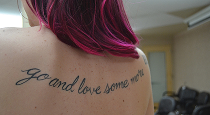 I just felt possessed, said recent grad Claudia Bruno, on why she got her tattoos.