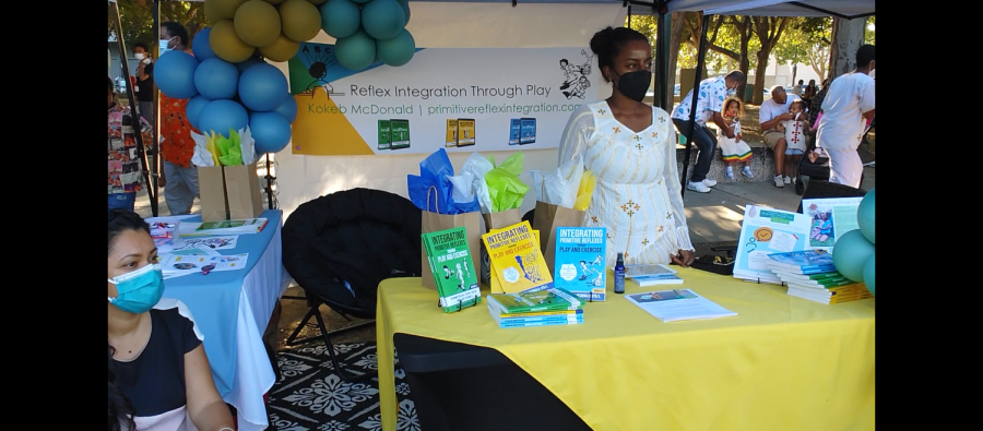 Business owner Kokeb Mc Donald showcases her business Reflex Integrations Through Play, an education series that helps children learn through play and reflexes.