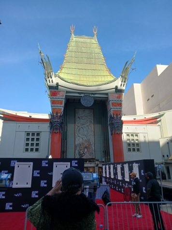Red carpet entryway to the TCL Chinese Theatre in Hollywood where the American Film Institute screening was hosted in early November.