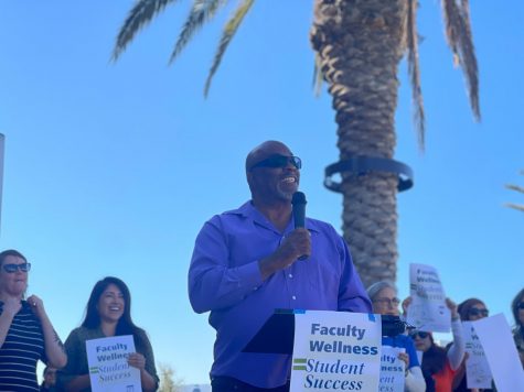 San Jose-Evergreen Community College District Trustee Tony Alexander talks about his three Ls and V plan to help institute healthcare for adjunt faculty, on Oct. 27.