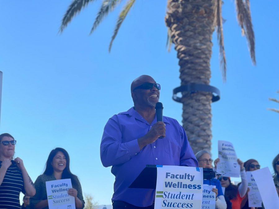 San Jose-Evergreen Community College District Trustee Tony Alexander talks about his three Ls and V plan to help institute healthcare for adjunt faculty, on Oct. 27.