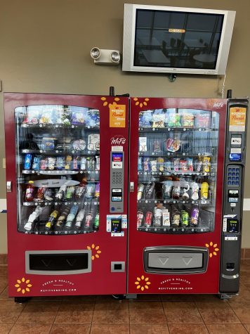 Vending machines located in the Student Center offering an abundant selection.