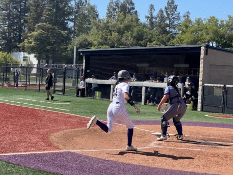 SJCC Lady Jaguar No. 11 Melissa Felix, makes a run at the Softball Field against San Mateo College Bulldogs on April 14.