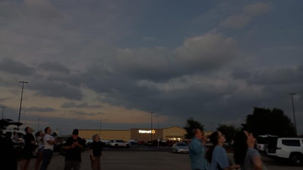 People observing the Total Solar Eclipse on April 8th, in Brady, Texas.