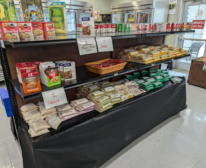 Dry goods such as rice in the Jaguar Market.