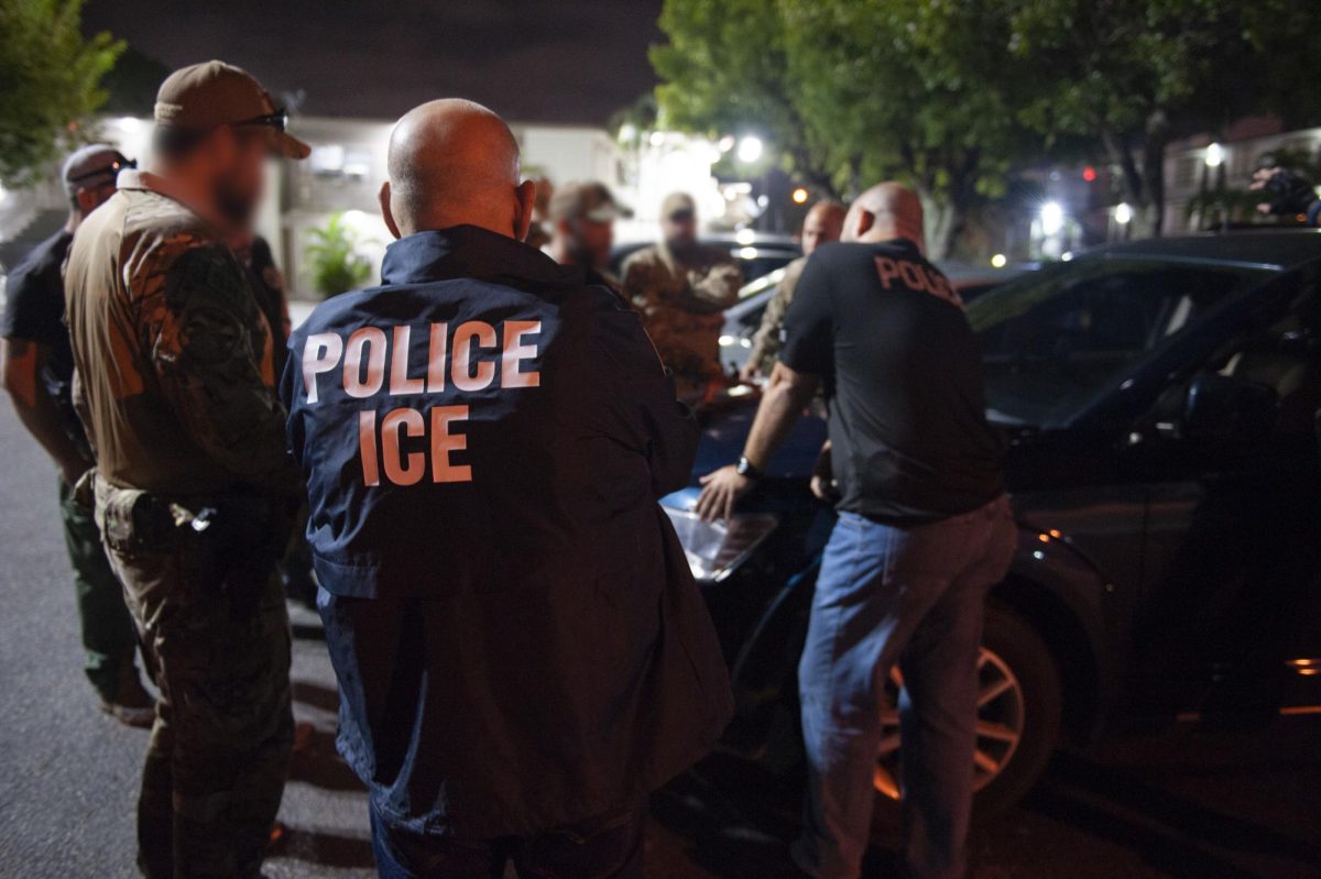 ICE officers conduct an arrest in Miami in 2020. Credit: U.S. Immigration and Customs Enforcement